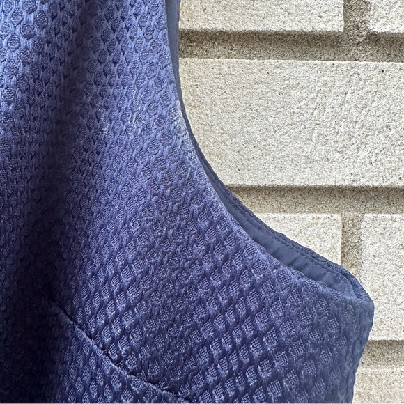 Trina Turk Observer Navy Textured V-Neck Bow Strap Cropped Jumpsuit Sz 16 - Picture 8 of 16